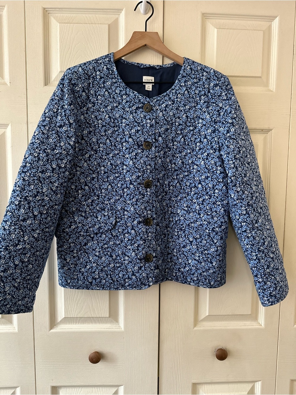 J.Crew Cottagecore Floral Quilted Collarless Women's Casual Jacket Sz10 - Picture 3 of 9